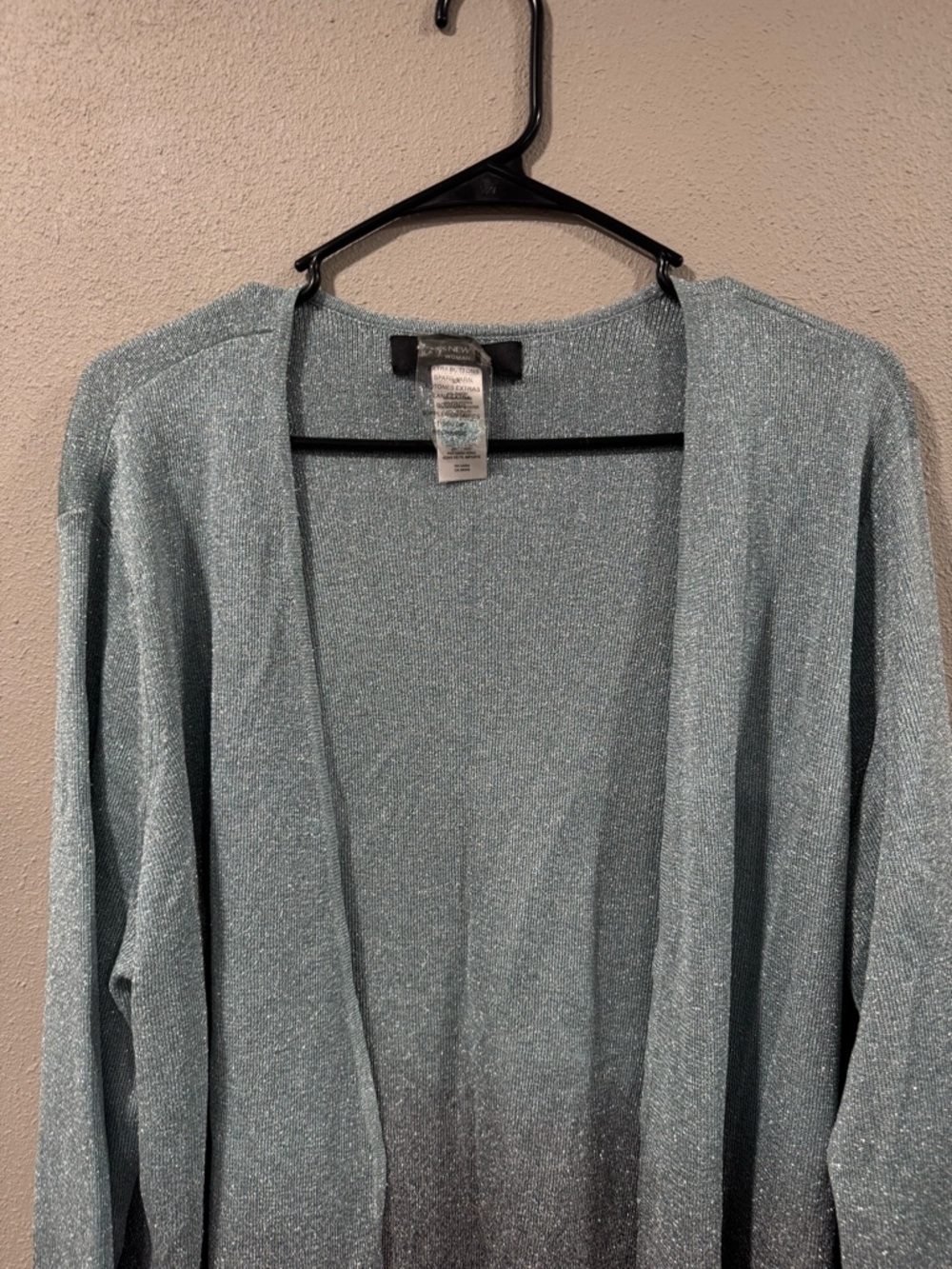 Light Blue to Charcoal Ombre Open Cardigan - Picture 4 of 6